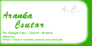 aranka csutor business card